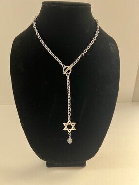 Katia Designs Silver Peace & Love Choker-Star charm Drop, Retired, Never Worn